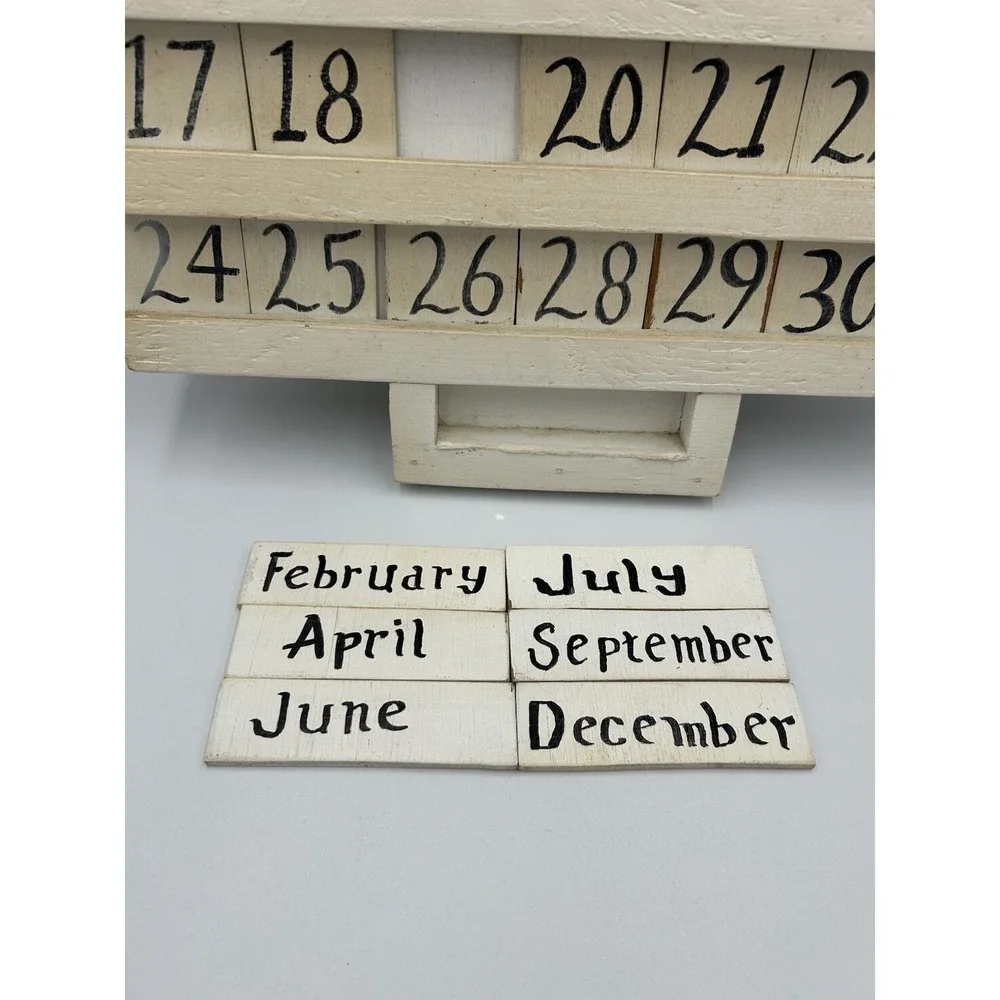 Vintage Goose Country Wooden Wood Perpetual Calendar Cottage Core Incomplete